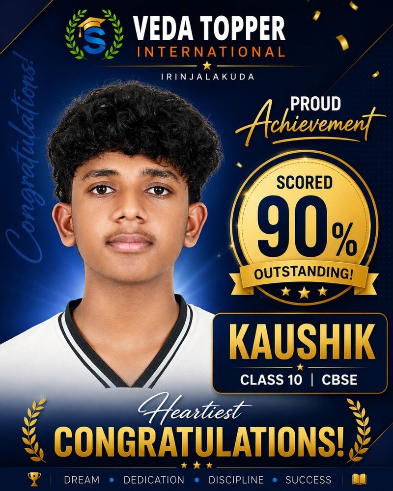 Kaushik — Class 10 CBSE, scored 90%