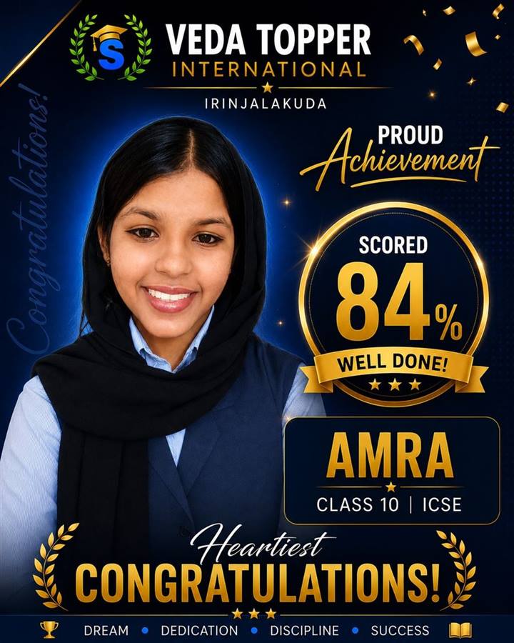 Amra - Class 10 ICSE, scored 84%