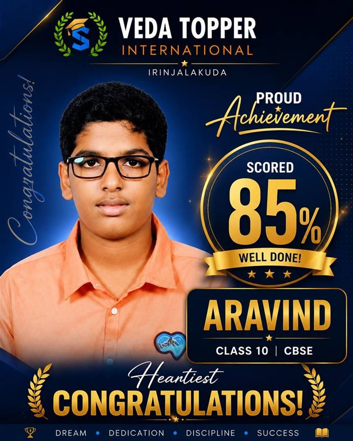 Aravind - Class 10 CBSE, scored 85%