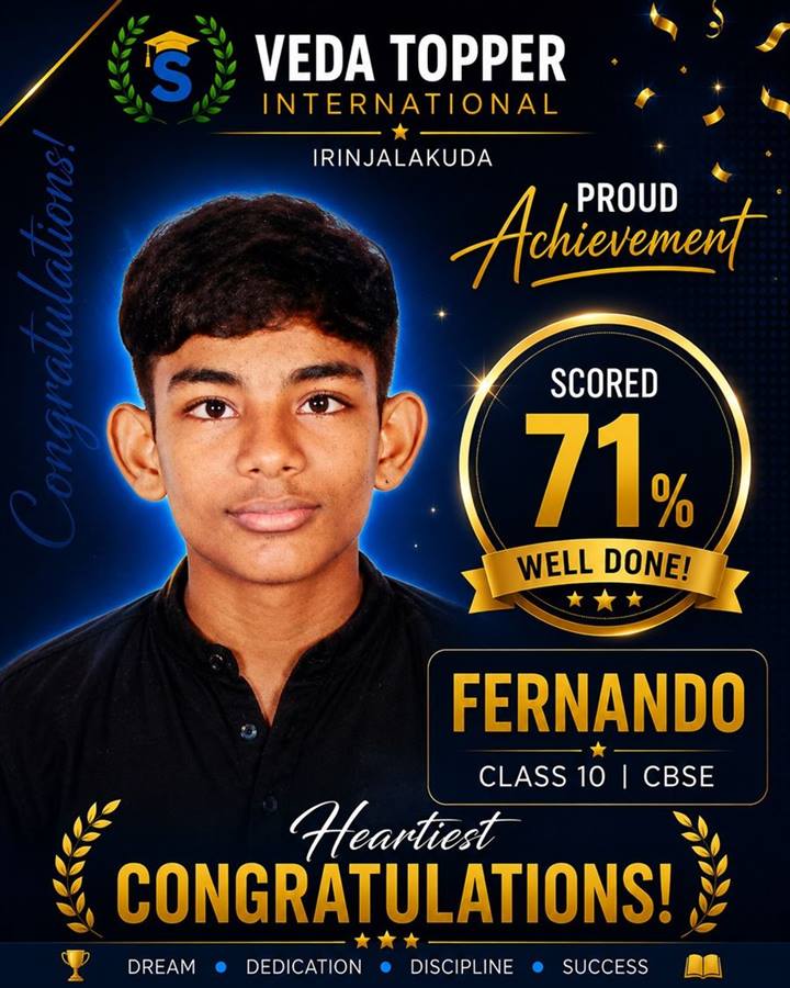 Fernando - Class 10 CBSE, scored 71%