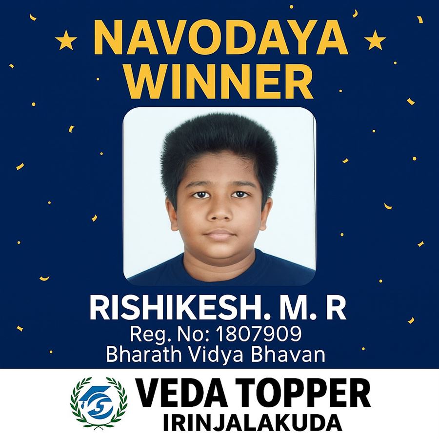 Rishikesh M. R - Navodaya winner, Reg. No. 1807909