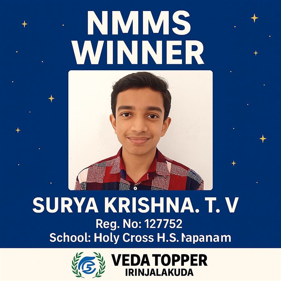 Surya Krishna T. V - NMMS winner, Reg. No. 127752