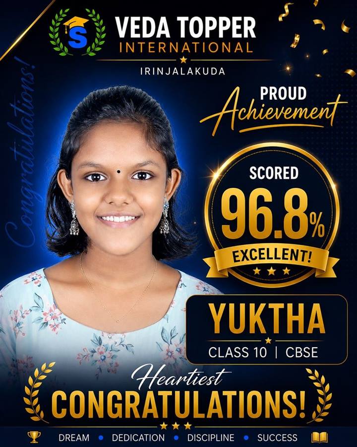 Yuktha - Class 10 CBSE, scored 96.8%